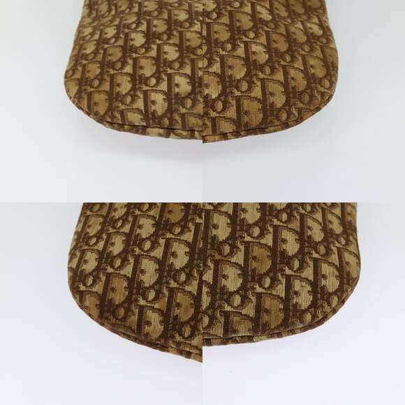 DIOR Trotter Canvas Shoulder Bag Brown Gold - Picture 10 of 11